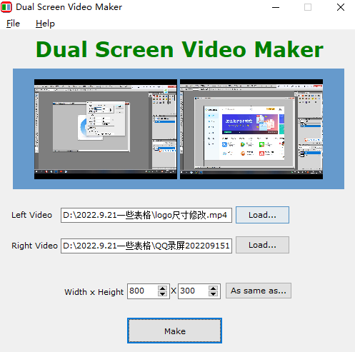 Dual Screen Video Maker