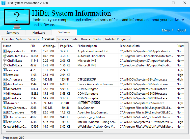 HiBit System Information