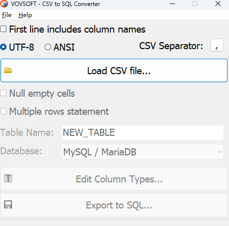 CSV to SQL Converter