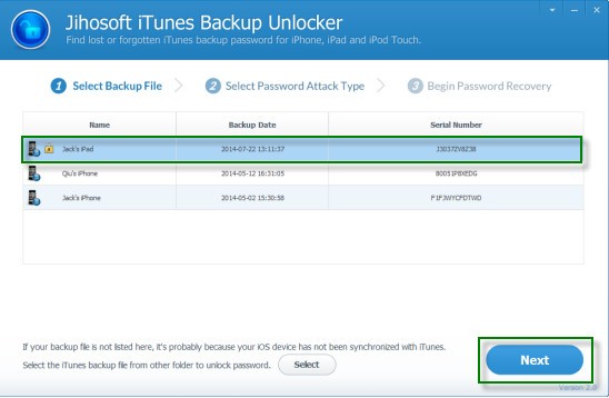 Jihosoft iTunes Backup Unlocker