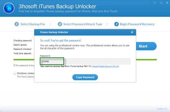 Jihosoft iTunes Backup Unlocker